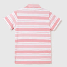 Load image into Gallery viewer, Pink Striped Cotton Polo T-Shirt
