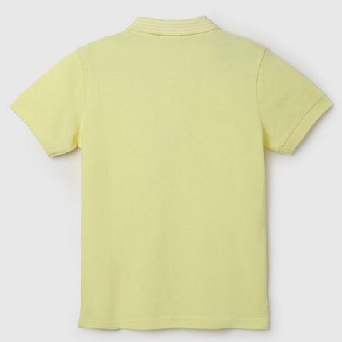 Yellow Striped Polo Neck T-Shirt