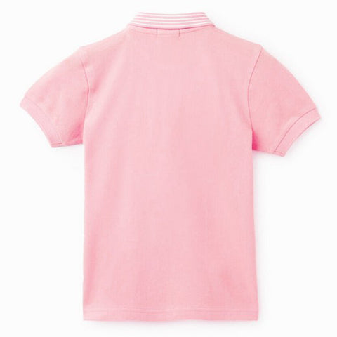 Pink Striped Polo Neck T-Shirt
