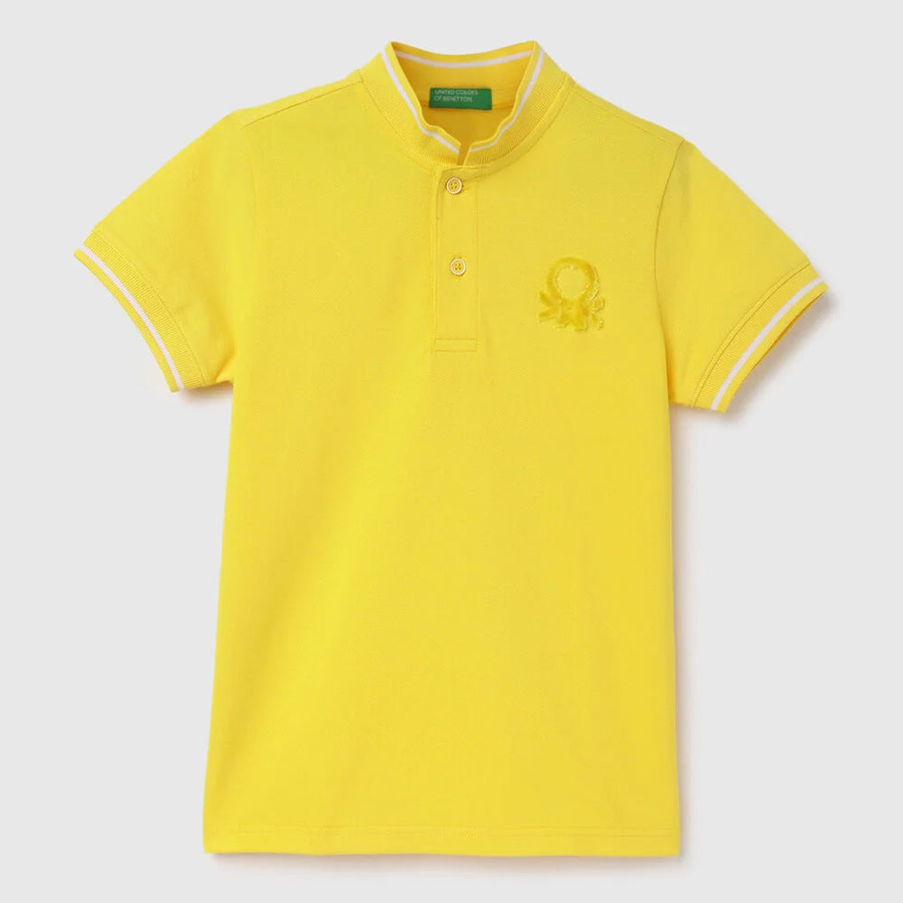 Yellow Classic Johnny Collar Polo T-Shirt