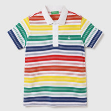 Load image into Gallery viewer, Multi Color Striped Polo T-Shirt
