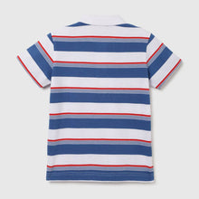 Load image into Gallery viewer, Blue Striped Polo T-Shirt
