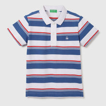 Load image into Gallery viewer, Blue Striped Polo T-Shirt
