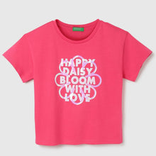 Load image into Gallery viewer, Pink Typographic Cotton T-Shirt
