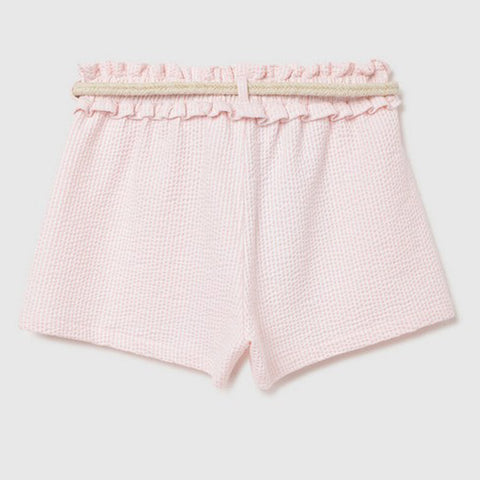 Pink Striped Mid Rise Shorts