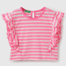 Load image into Gallery viewer, Pink Striped Ruffled Top
