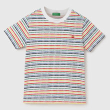 Load image into Gallery viewer, Multi Color Striped Half Sleeves Cotton T-Shirt
