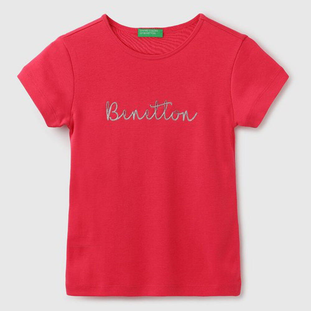 Pink Benetton Printed Cotton Top
