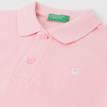 Load image into Gallery viewer, Pink Textured Pattern Cotton Polo T-Shirt
