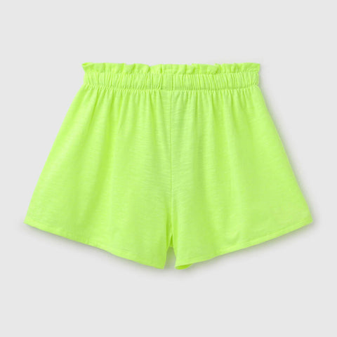 Neon Green Flared Shorts