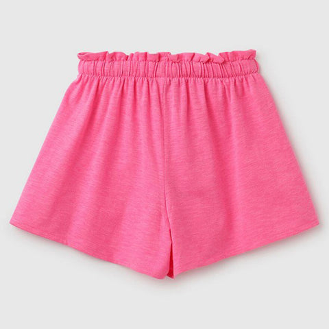 Neon Pink Flared Shorts