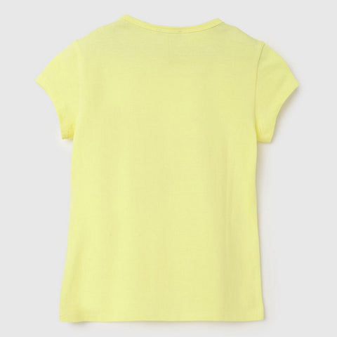 Yellow Benetton Printed Cotton Top