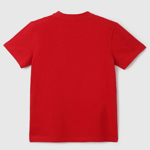 Red UCB Printed Half Sleeves Cotton T-Shirt