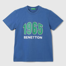 Load image into Gallery viewer, Blue Benetton Printed Half Sleeves Cotton T-Shirt
