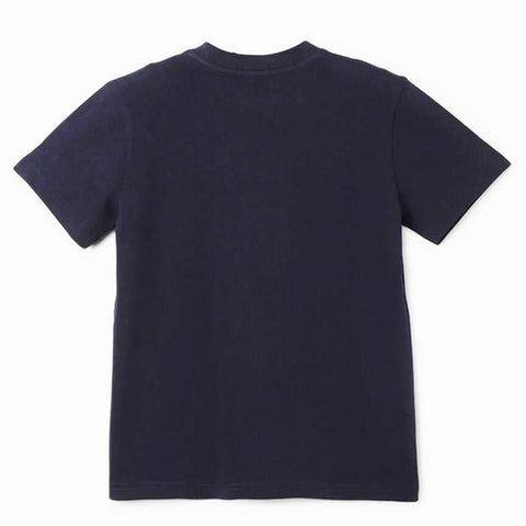 Navy Blue Benetton Printed Half Sleeves Cotton T-Shirt