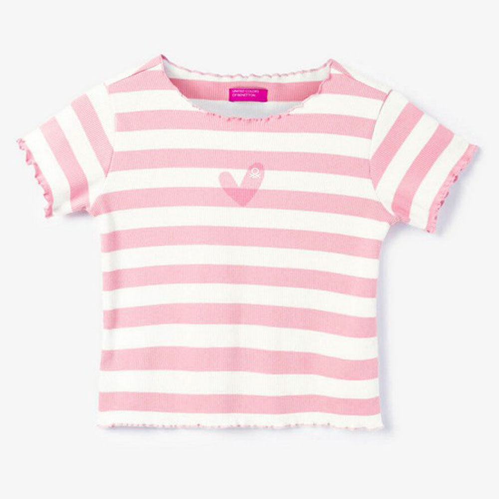 Pink Striped Cotton T-Shirt