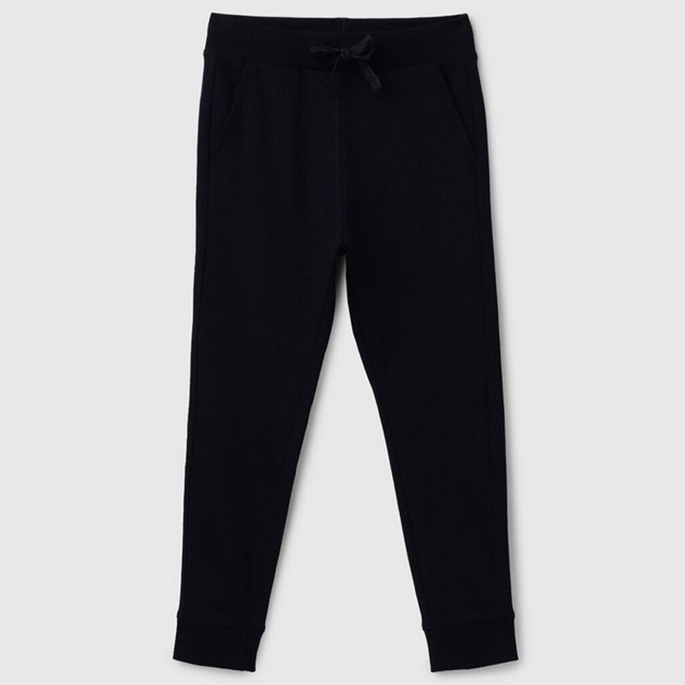 Navy Blue Regular Fit Mid Rise Cotton Joggers