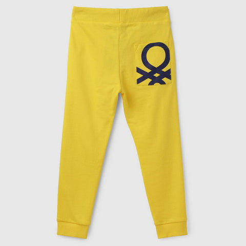 Yellow Regular Fit Mid Rise Cotton Joggers