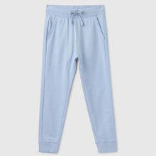 Load image into Gallery viewer, Blue Regular Fit Mid Rise Cotton Joggers

