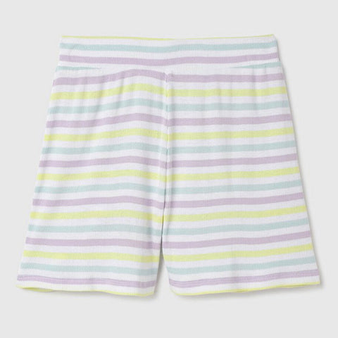 Multicolor Striped Elasticated Waist Shorts