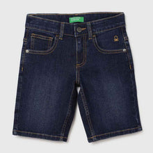 Load image into Gallery viewer, Blue Solid Pattern Mid Rise Shorts
