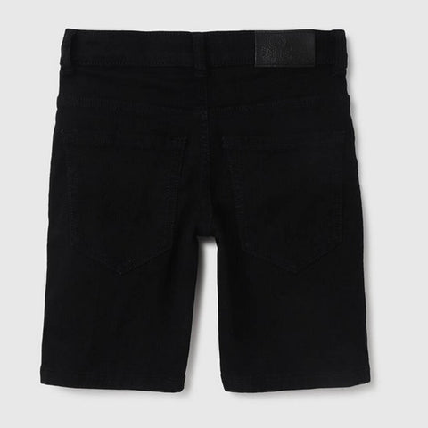 Black Solid Pattern Shorts