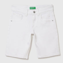 Load image into Gallery viewer, White Regular Fit Cotton Shorts
