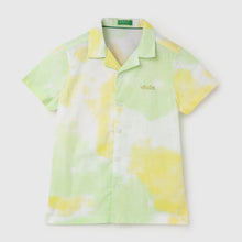 Load image into Gallery viewer, Green Spread Collar Tie &amp; Dye Cotton Shirt
