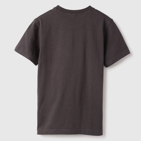 Grey Regular Round Neck Typography T-Shirt