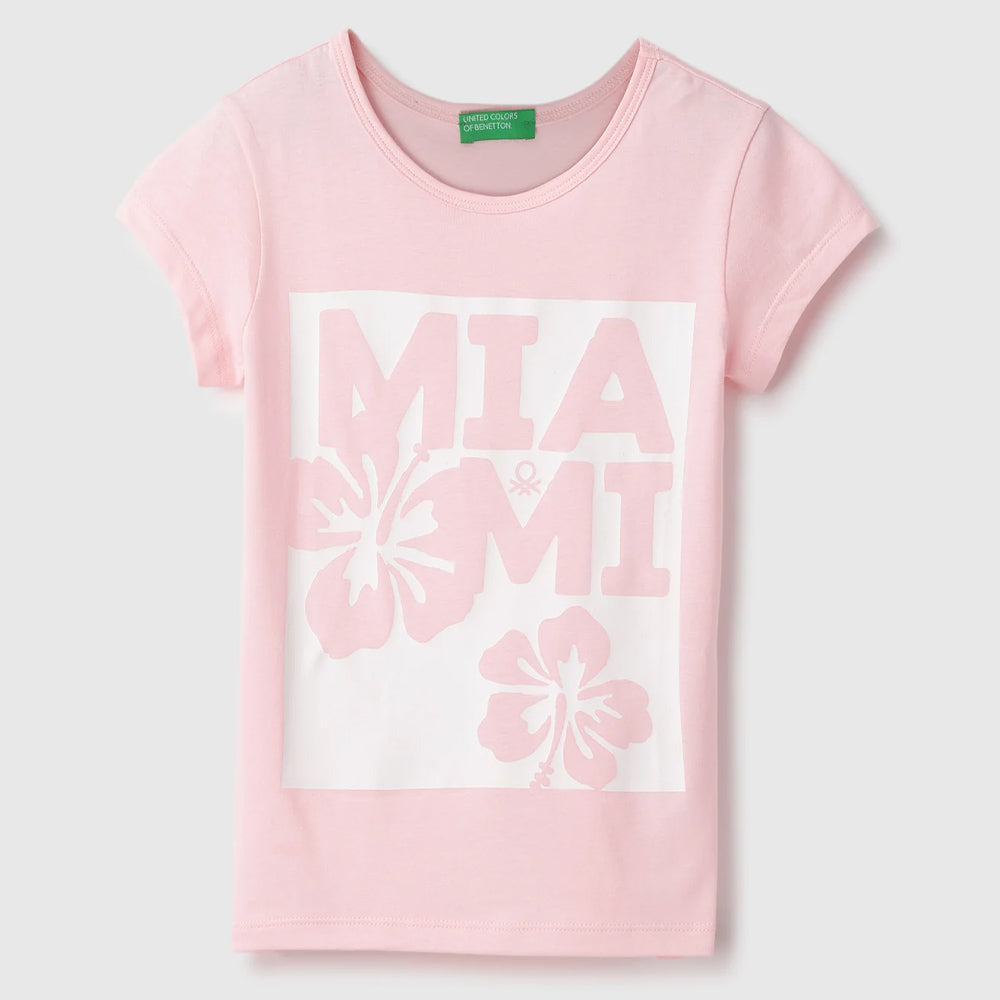 Pink Regular Round Neck Graphic Printed T-Shirt