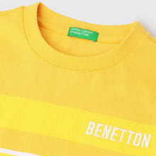 Load image into Gallery viewer, Yellow Regular Round Neck Striped T-Shirt
