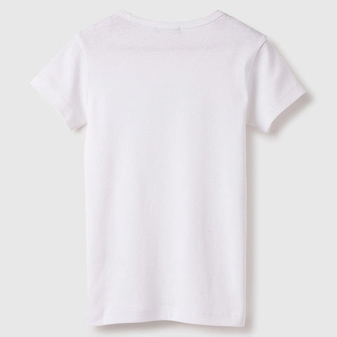 White Regular Round Neck Solid T-Shirt