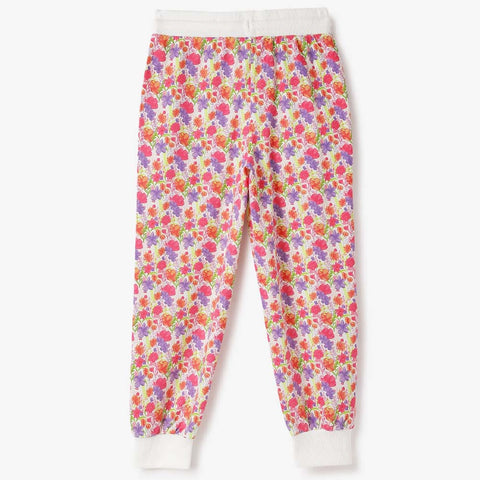 Floral Printed Regular Fit Joggers- Off White