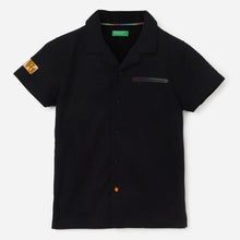 Load image into Gallery viewer, Black Half Sleeves Cotton Shirt
