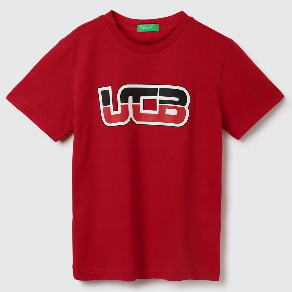 Red UCB Half Sleeves Cotton T-Shirt