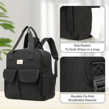 Load image into Gallery viewer, Black Caramello Breezy Premium Material Diaper Bag
