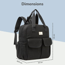 Load image into Gallery viewer, Black Caramello Breezy Premium Material Diaper Bag
