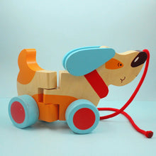 Load image into Gallery viewer, Bruno The Dog Wooden Pull Along Toy
