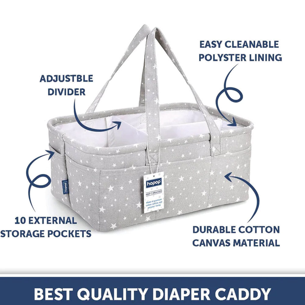 Pink And Grey Baby Diaper Caddy Organizer