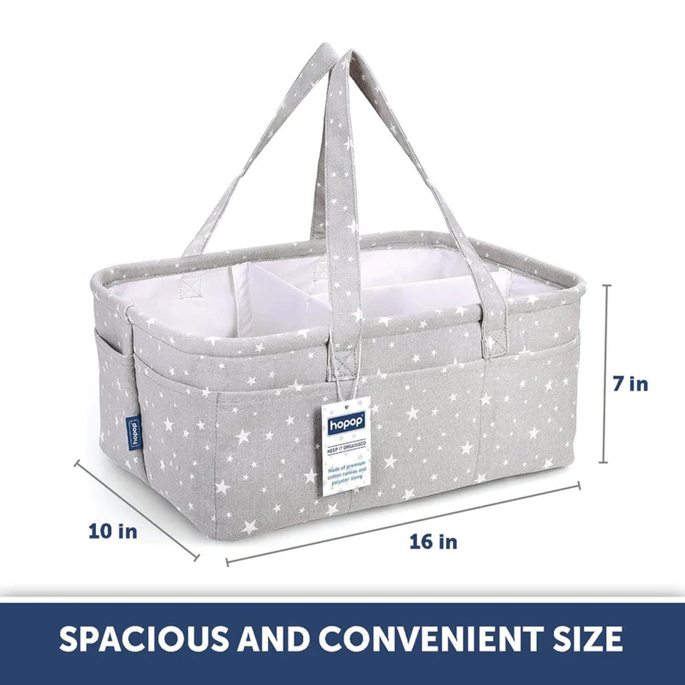 Pink And Grey Baby Diaper Caddy Organizer