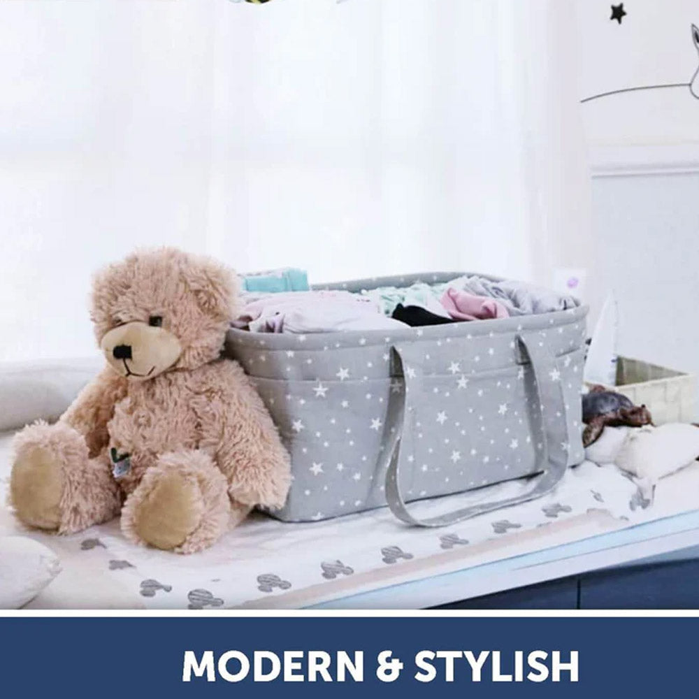 Pink And Grey Baby Diaper Caddy Organizer