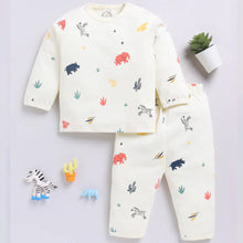 Load image into Gallery viewer, Cotton Full Sleeves Animal Printed Nightwear Set
