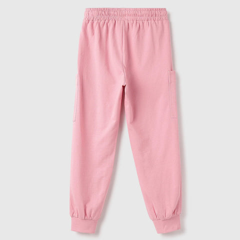 Pink Benetton Embossed Regular Fit Joggers