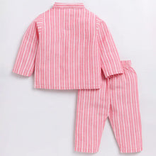 Load image into Gallery viewer, Red Striped Printed Full Sleeves Cotton Nightwear
