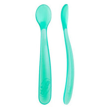 Load image into Gallery viewer, Sea Green Soft Silicone Spoon - 2 Pieces
