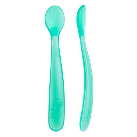Sea Green Soft Silicone Spoon - 2 Pieces