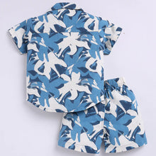 Load image into Gallery viewer, Green &amp; Blue Tropical Printed Half Sleeves Cotton Co-Ord Set
