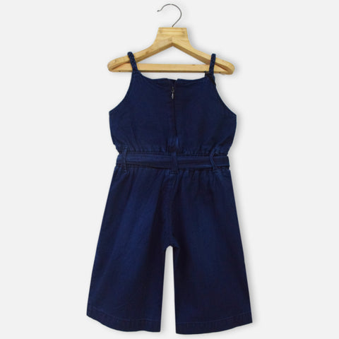 Denim Jumpsuit With Pocket Belt