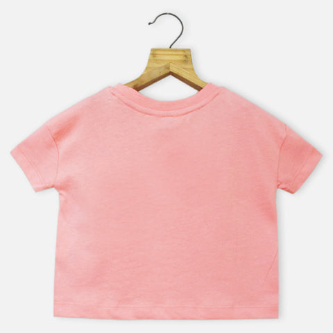 Pink heart  Shape Printed T-Shirt