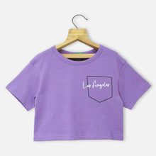 Load image into Gallery viewer, Purpe Regular Round Neck Crop Top
